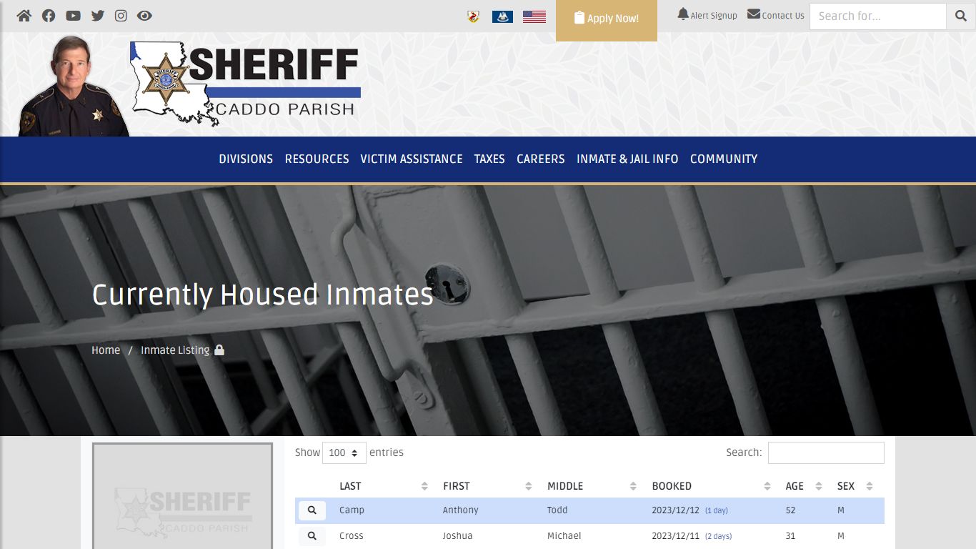 Caddo Correctional Center Inmates - Caddo Parish Sheriff's Office